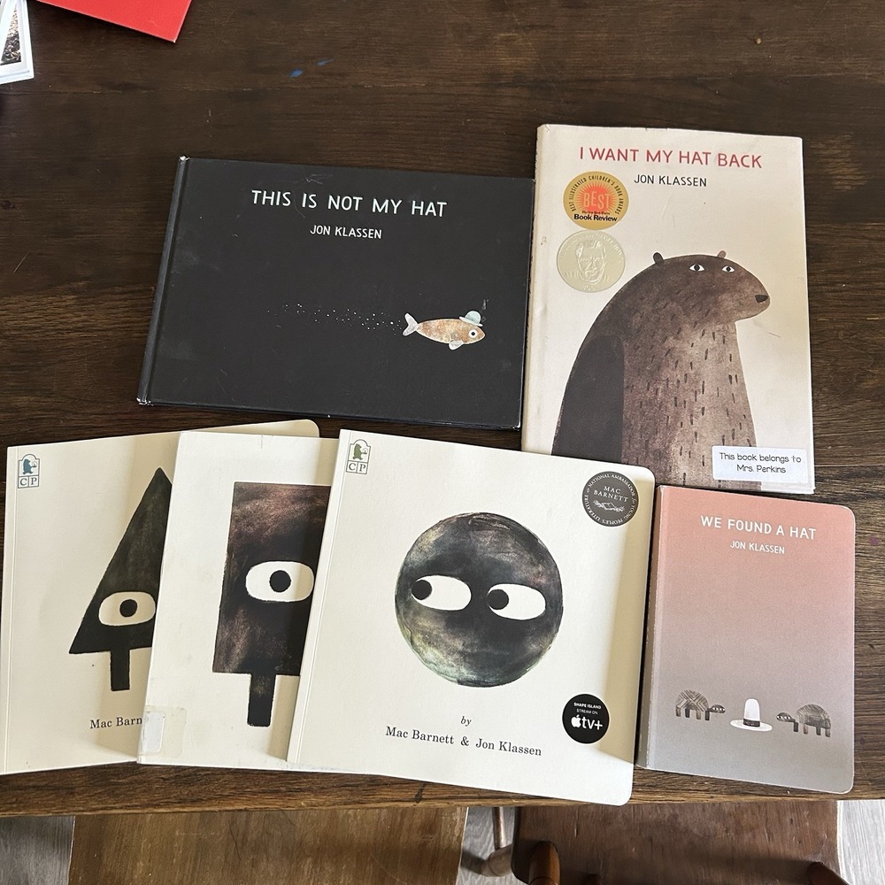 Lot of 6 Mac Barnett Jon Klassen Books - Triangle & Square & Circle Hat Hardback